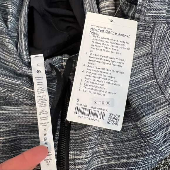 **Hooded Define Jacket *Nulu 10 heathered Black/White/Black - Picture 3 of 6